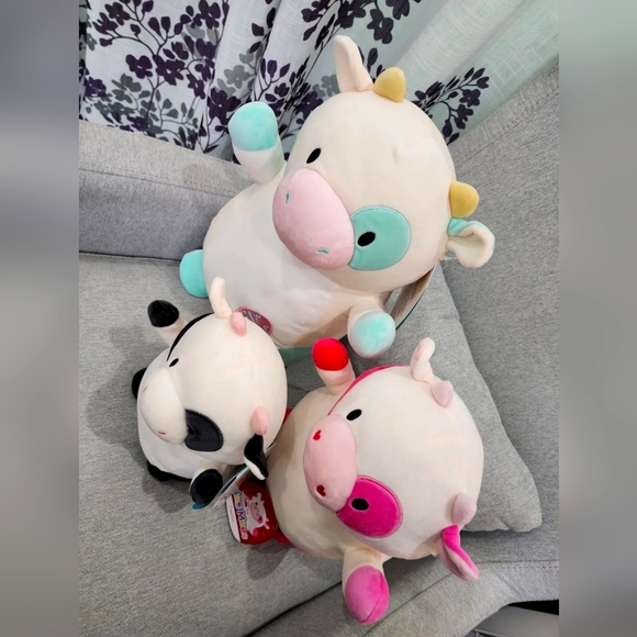 BNWT~ 10 " Connor, 12" Caedyn & 14" Belana Hugmee Squishmallow Cows 🐄 Bundle - Picture 8 of 10